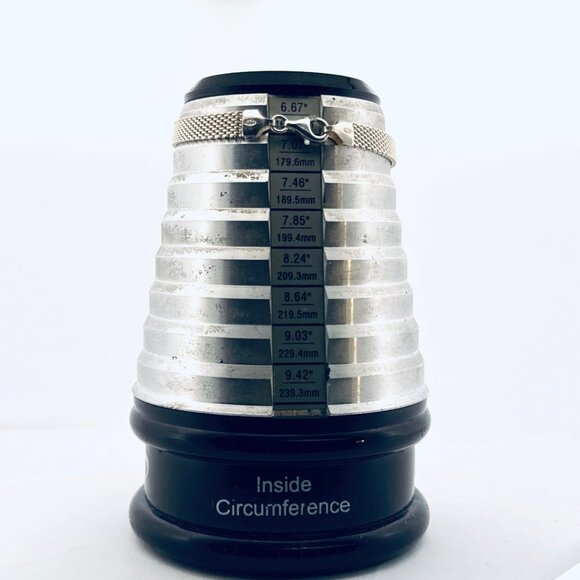 Estate Sterling Silver 925 Mesh Bracelet 6.5in Italy Marked 925 Lobster Clasp - Picture 3 of 8